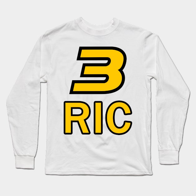 Daniel Ricciardo Number 3 Long Sleeve T-Shirt by thethirddriv3r